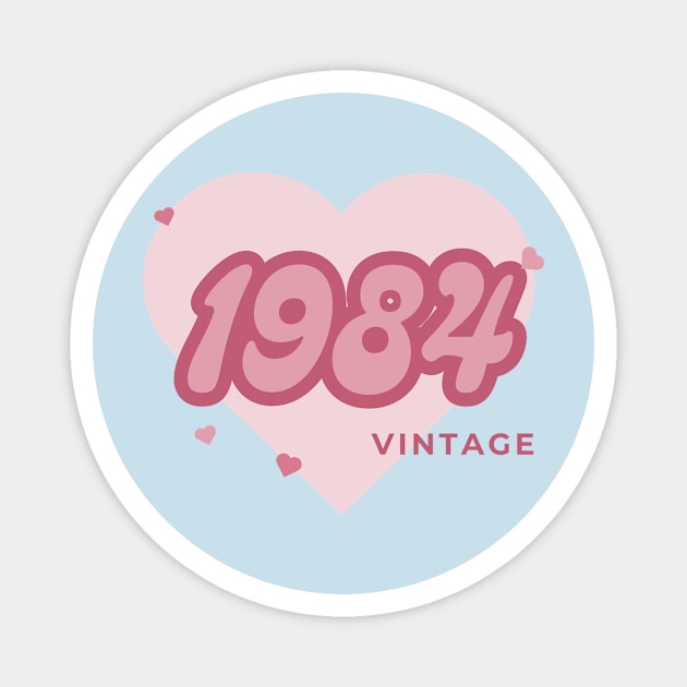 Vintage 1984 Heart Magnet by Blue Raccoon Creative